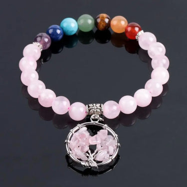 Pink Quartz 7 Chakra Healing Bracelet-Your Soul Place